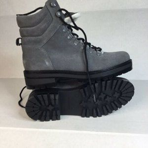 Marc Fisher Mallie Lug Sherpa Gray Size 8M Suede Women's Ankle Boots